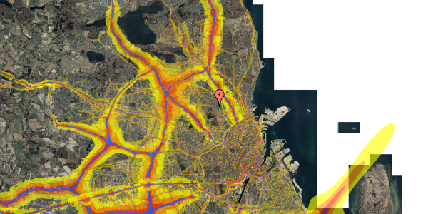 Trafikstøjkort på Bækkebo 2A, 1. th, 2870 Dyssegård