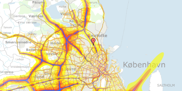 Trafikstøjkort på Bøgehøj 49, 2900 Hellerup