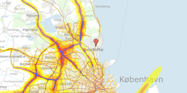 Trafikstøjkort på Carl Baggers Alle 12, 2920 Charlottenlund