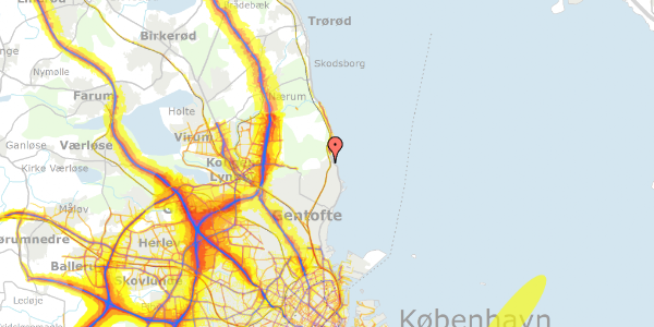 Trafikstøjkort på Christiansholms Tværvej 27, 2930 Klampenborg