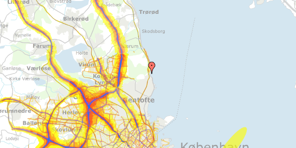 Trafikstøjkort på Dyrehavevej 2, 1. mf, 2930 Klampenborg