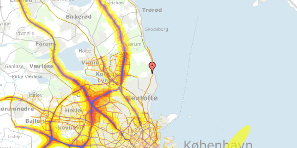 Trafikstøjkort på Dyrehavevej 53A, 2930 Klampenborg