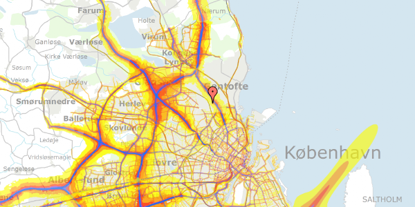 Trafikstøjkort på Dyssegårdsvej 42, 1. , 2870 Dyssegård