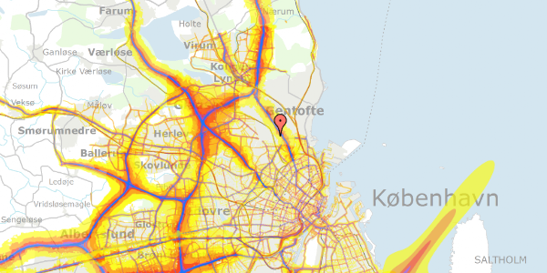 Trafikstøjkort på Ellemosevej 39, 2900 Hellerup