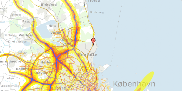 Trafikstøjkort på Ellensvej 1, 1. mf, 2920 Charlottenlund