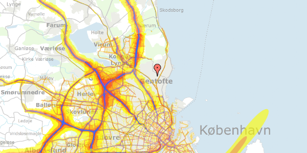 Trafikstøjkort på Ellevadsvej 6, 2920 Charlottenlund