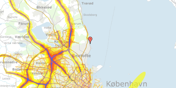 Trafikstøjkort på Emiliekildevej 10, 2930 Klampenborg