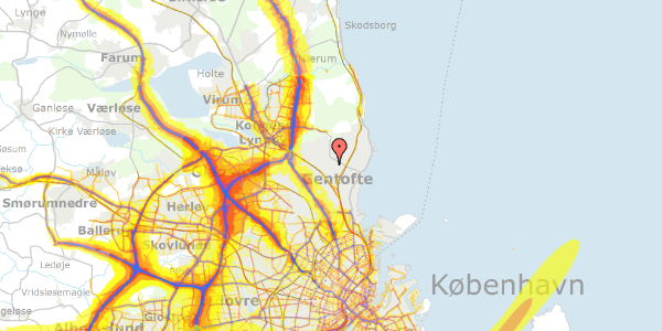 Trafikstøjkort på Enighedsvej 59, 2920 Charlottenlund