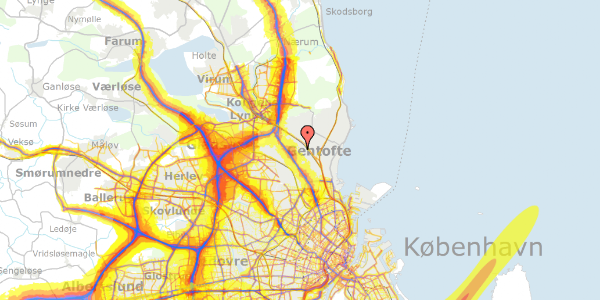 Trafikstøjkort på Erichsensvej 8, st. , 2820 Gentofte