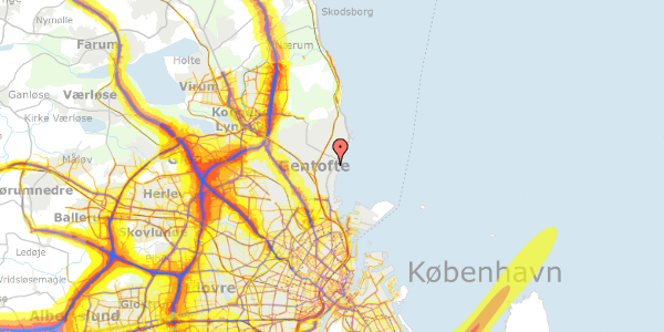 Trafikstøjkort på Esperance Alle 10A, 1. tv, 2920 Charlottenlund