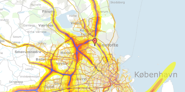 Trafikstøjkort på Fennevangen 12, 2820 Gentofte