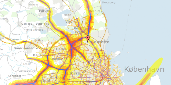 Trafikstøjkort på Fennevangen 20, 2820 Gentofte