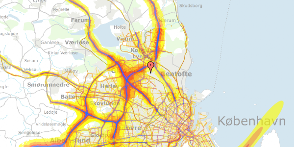 Trafikstøjkort på Folkevej 30A, 2820 Gentofte