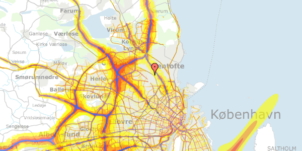 Trafikstøjkort på Frændevej 17, 2870 Dyssegård