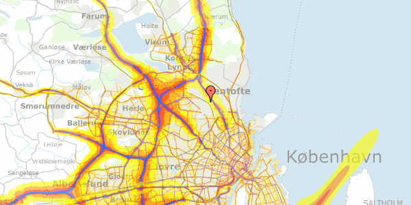 Trafikstøjkort på Frøbakken 26, 2870 Dyssegård