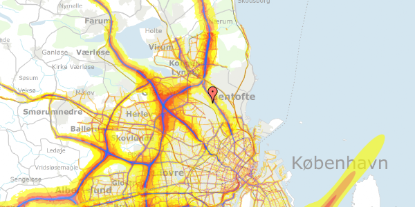 Trafikstøjkort på Fuglegårdsvænget 87, 1. tv, 2820 Gentofte