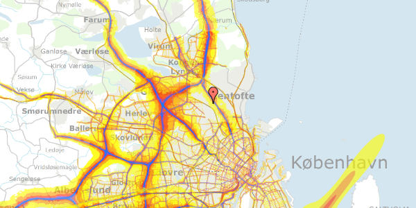 Trafikstøjkort på Gåsebjerget 7, 2820 Gentofte