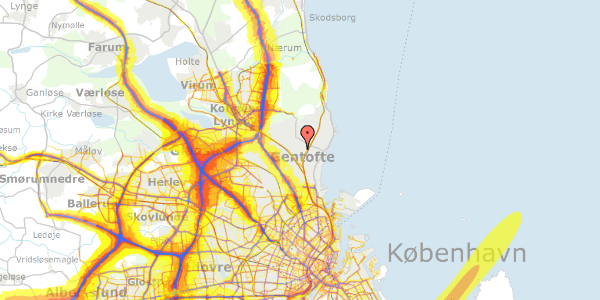 Trafikstøjkort på Hans Bruuns Vej 6, 2920 Charlottenlund