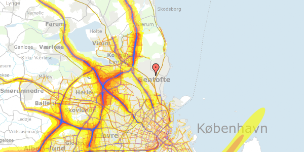 Trafikstøjkort på Hans Bruuns Vej 7, 2920 Charlottenlund