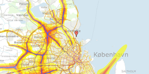 Trafikstøjkort på Hellerupgårdvej 18, kl. , 2900 Hellerup