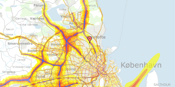 Trafikstøjkort på Hjemmevej 51, 2870 Dyssegård