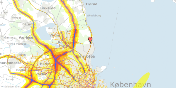 Trafikstøjkort på Hurdlevej 5, 2930 Klampenborg