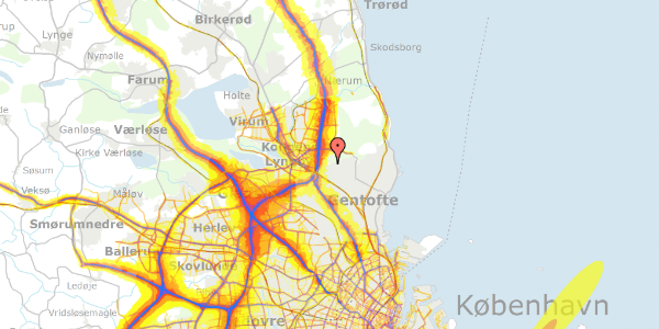 Trafikstøjkort på Ibstrupvej 57, 2820 Gentofte