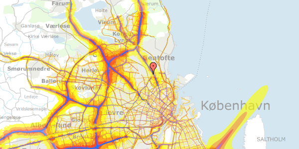 Trafikstøjkort på Julianehåbsvej 5, 2900 Hellerup