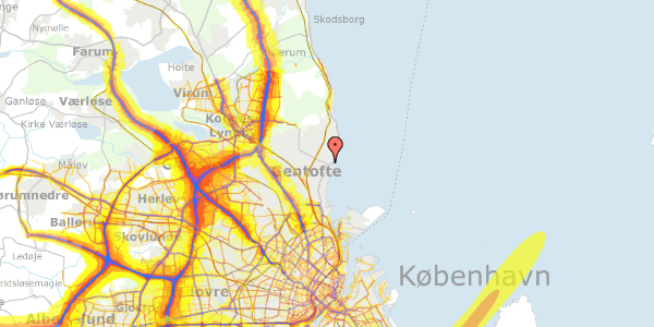 Trafikstøjkort på Jægersborg Alle 2A, 1. , 2920 Charlottenlund