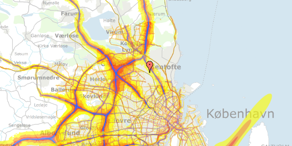 Trafikstøjkort på Kildebakkegårds Alle 4, 2870 Dyssegård