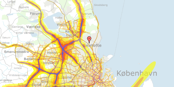 Trafikstøjkort på Kildeskovsvej 72, 2820 Gentofte