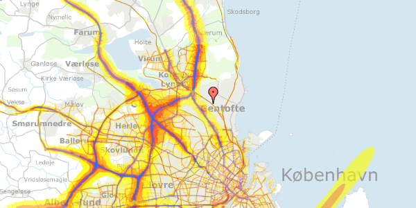 Trafikstøjkort på Kildeskovsvej 94, 2820 Gentofte