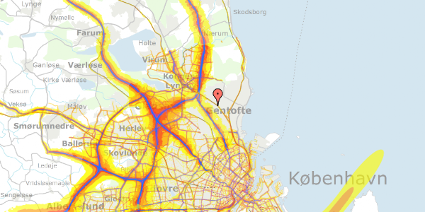 Trafikstøjkort på Kirketorvet 11, 1. 4, 2820 Gentofte