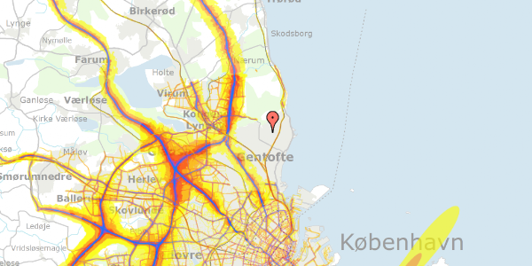 Trafikstøjkort på Kollegiehaven 14, 2920 Charlottenlund