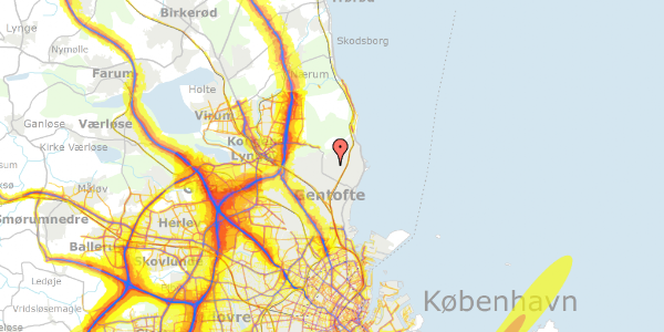 Trafikstøjkort på Kollegievej 15, 2920 Charlottenlund