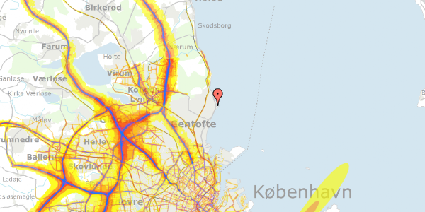 Trafikstøjkort på Korsgårdsvej 5, 2920 Charlottenlund