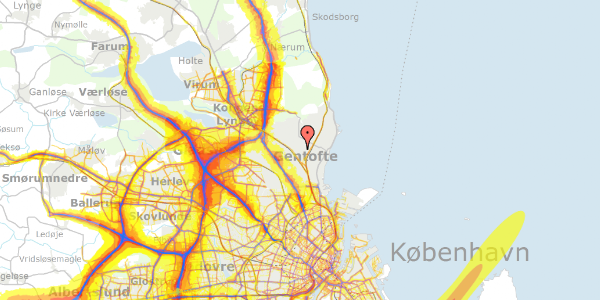 Trafikstøjkort på L E Bruuns Vej 41, 2920 Charlottenlund