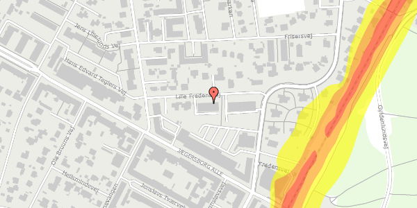 Trafikstøjkort på Lille Fredensvej 5A, 2. th, 2920 Charlottenlund