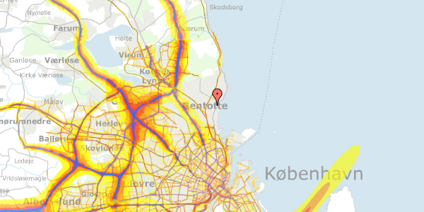 Trafikstøjkort på Maglemosevej 53, 2920 Charlottenlund