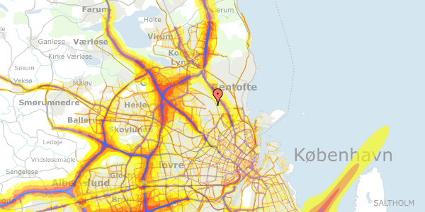 Trafikstøjkort på Mindevej 29, 1. , 2870 Dyssegård