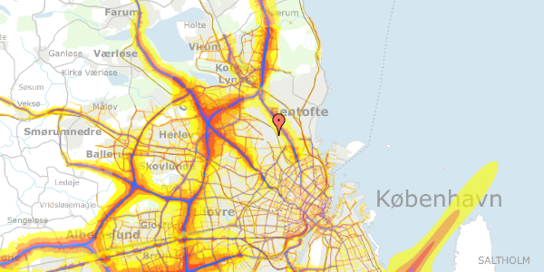 Trafikstøjkort på Mindevej 31, 2870 Dyssegård