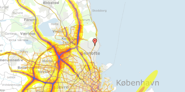 Trafikstøjkort på Morescosvej 4, 2. th, 2920 Charlottenlund