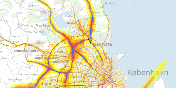 Trafikstøjkort på Mosegårdsvænget 4, 2820 Gentofte