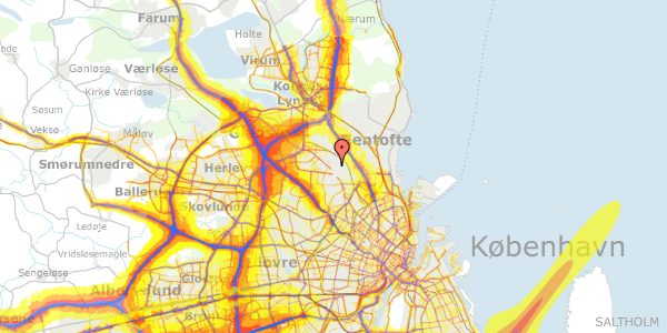 Trafikstøjkort på Munkegårdsvej 15, 2870 Dyssegård