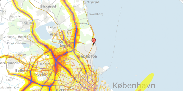 Trafikstøjkort på Ordrup Vænge 94, 2920 Charlottenlund