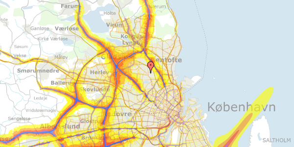 Trafikstøjkort på Plantevej 6, 4. th, 2870 Dyssegård