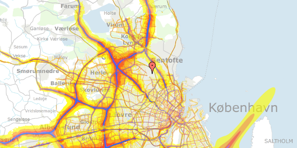 Trafikstøjkort på Plantevej 23, 3. th, 2870 Dyssegård