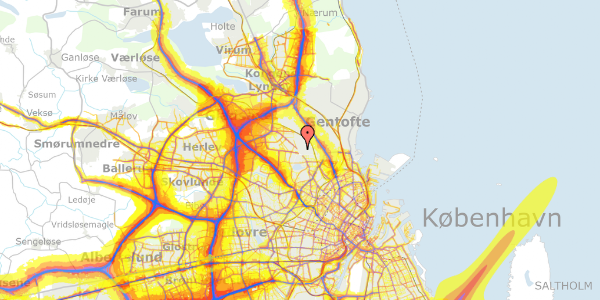 Trafikstøjkort på Plantevej 33, 3. , 2870 Dyssegård