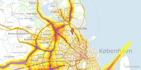 Trafikstøjkort på Plantevej 39, 1. mf, 2870 Dyssegård