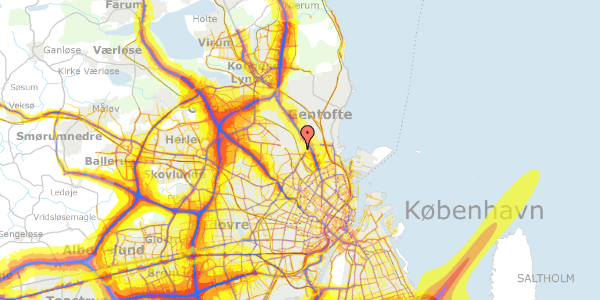 Trafikstøjkort på Polarvej 15, 2900 Hellerup